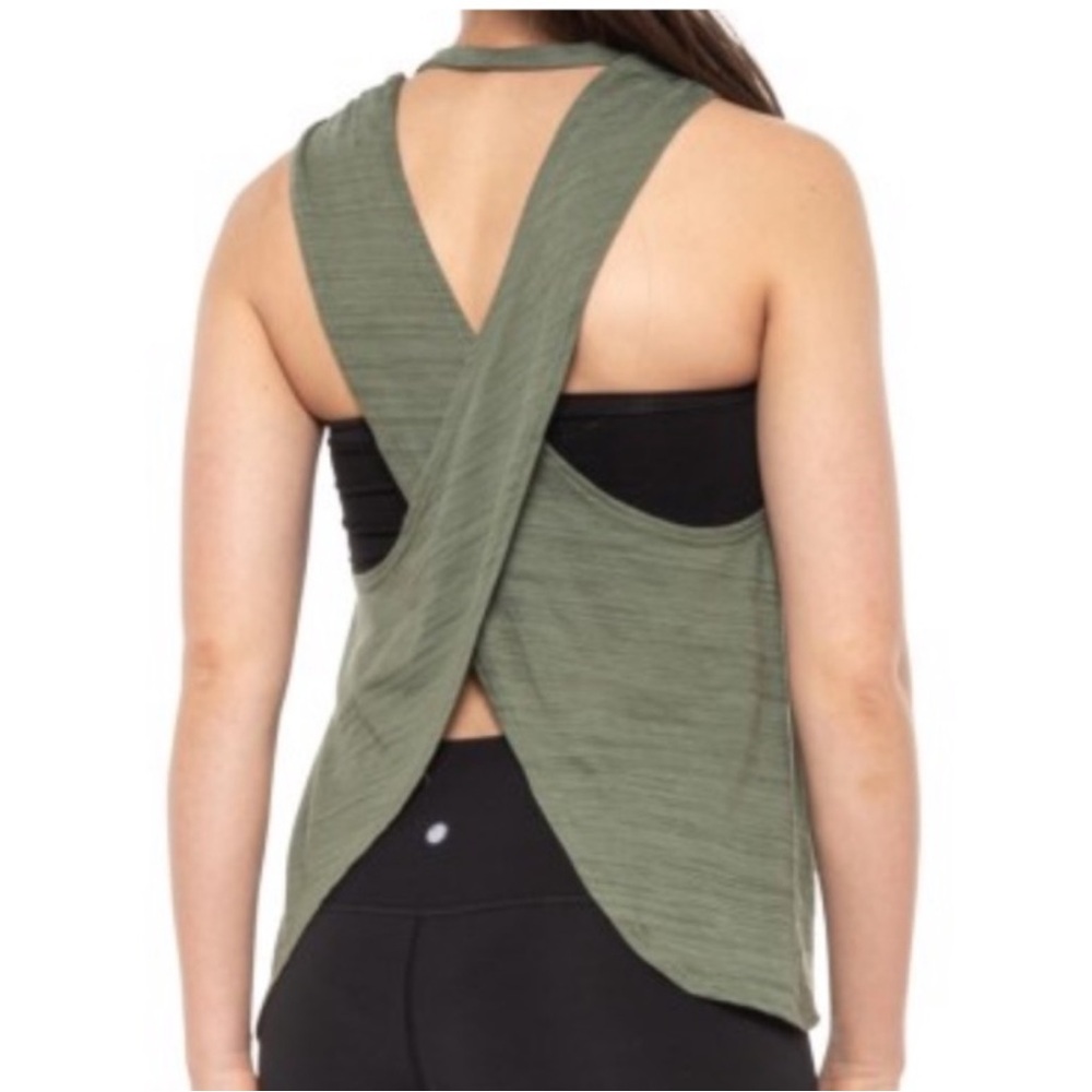 💚 NUX 💚 Open Cross Back Slub Tank Top - NEW with tags Size Small